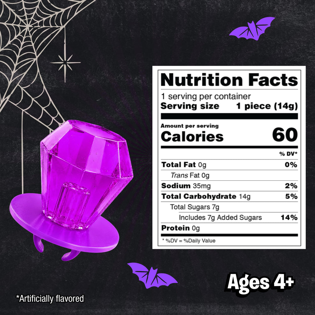 Ring Pop Purple Berry Punch Halloween Lollipop, 30 Ct, Party Favors