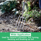 Berry&Bird Gardening Digging Fork, 4-Tine Stainless Steel Pitchfork