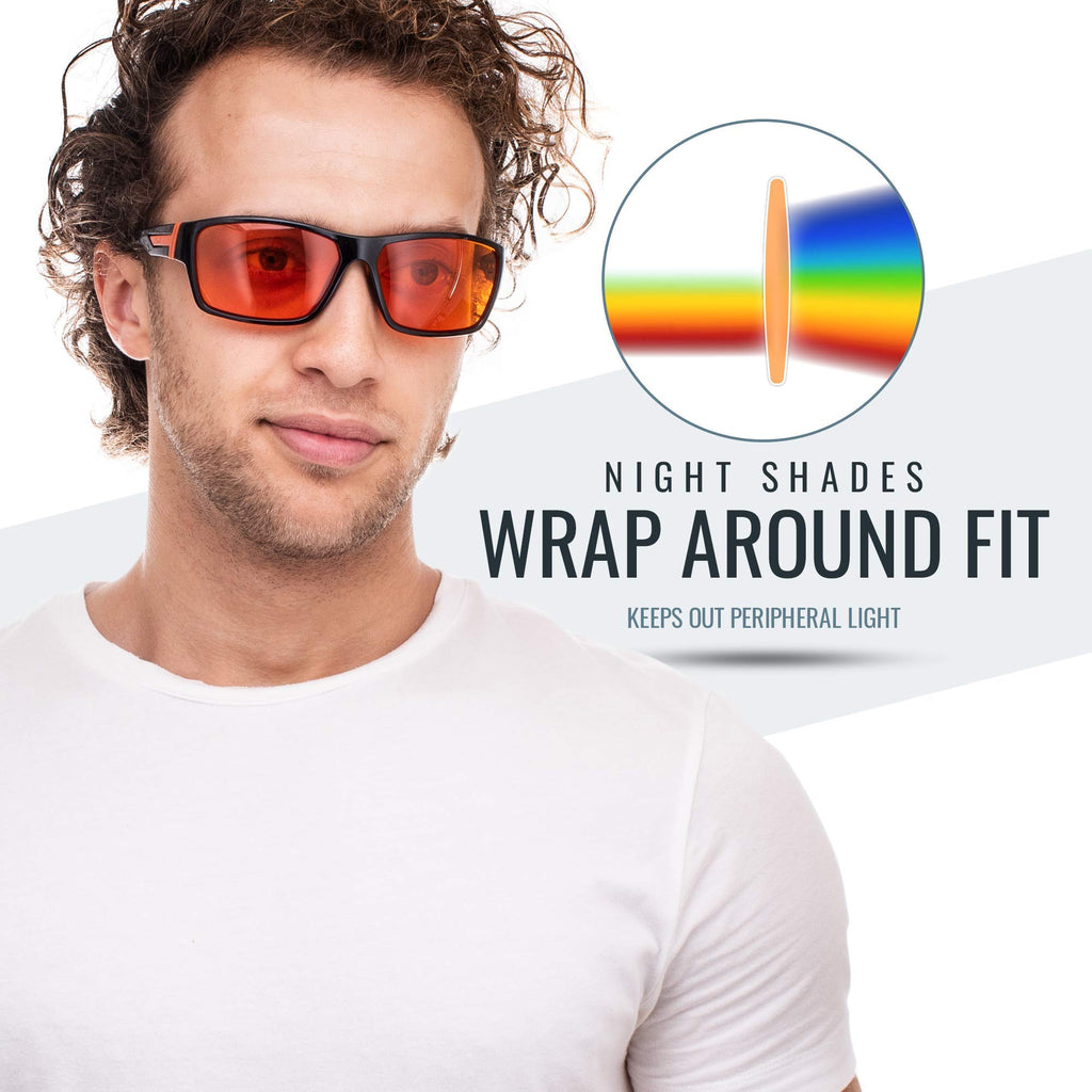 Spectra479 - 99.9% Blue Light Blocking Amber Glasses for Sleep - Medium Adult Size Nighttime Eye Wear - Special Orange Tinted Glasses Help You Sleep & Relax Your Eyes