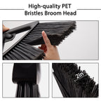 Eyliden Heavy-Duty Commercial Broom and Dustpan Set, Windproof Lid