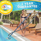 U.S. Pool Supply 16" Weighted Pool Vacuum Head with Nylon Side Bristles, Swivel Hose Connection, EZ Clip Handle - Connect 1-1/4", 1-1/2" Hose - Scrub Clean, Remove Debris - Safe for Vinyl Lined Pools