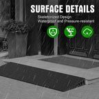 Nuvium 1.2" Rise Threshold Ramps for Doorways, 35.5" Wide Natural Rubber Power Wheelchair Ramp is Adjustable and Cuttable for Doorways, Curb, Sweeper, Power Scooters, 2000 Lbs Load Capacity
