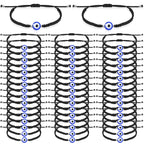 Sasylvia 50 Pcs Evil Eye Bracelets Bulk Mal De Ojo Bracelets,Black