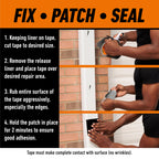 GORILLA Waterproofing Tape, Permanent, Black, 4" x 10', 1-Pack
