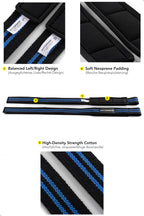 Fitgriff�� Lifting Wrist Straps for Weightlifting, Gym, Deadlift, Workout (Made of Premium Cotton & Padded) - Men & Women (Standard, Black/Blue)