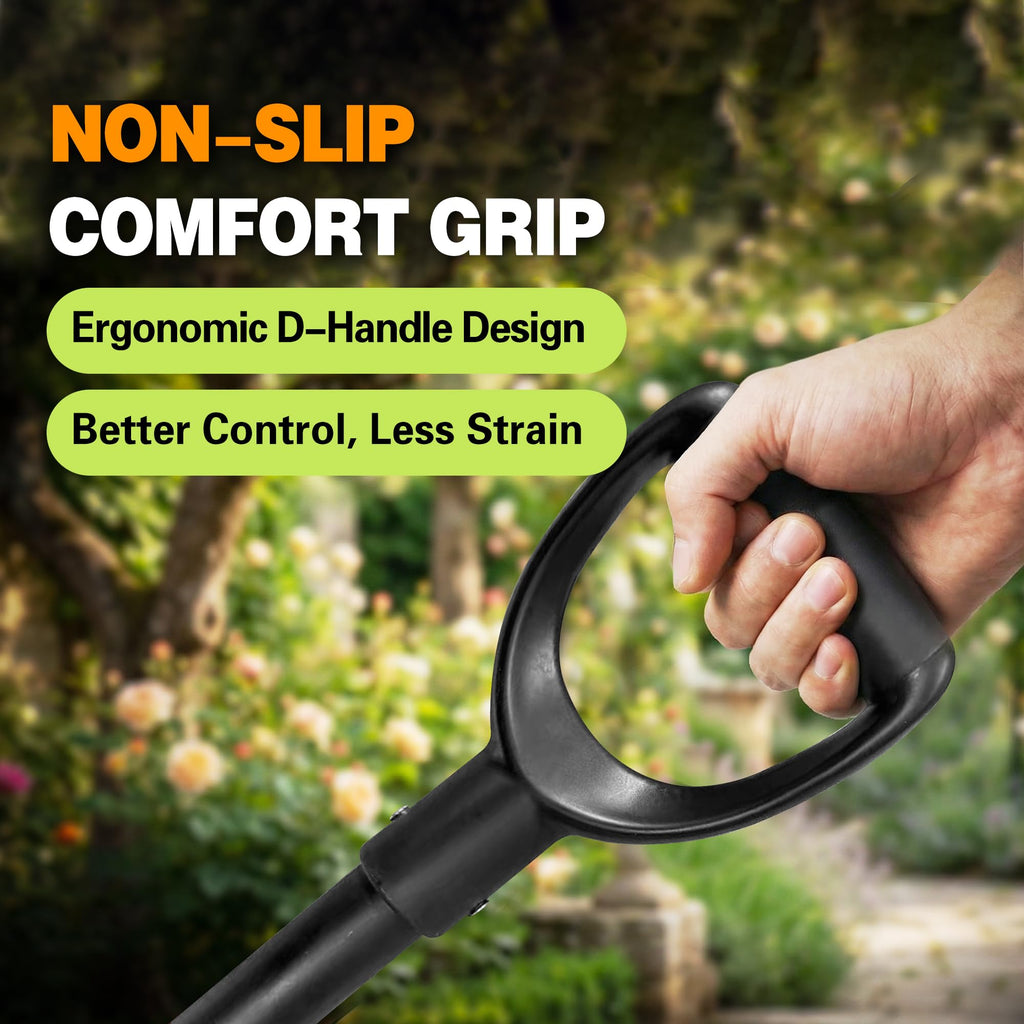 FARMHOLYCOWKING Shovel, Shovels for Digging, 47 Inch Detachable D-Handle with Anti-Slip Design, Heavy Duty Shovels for Gardening Digging