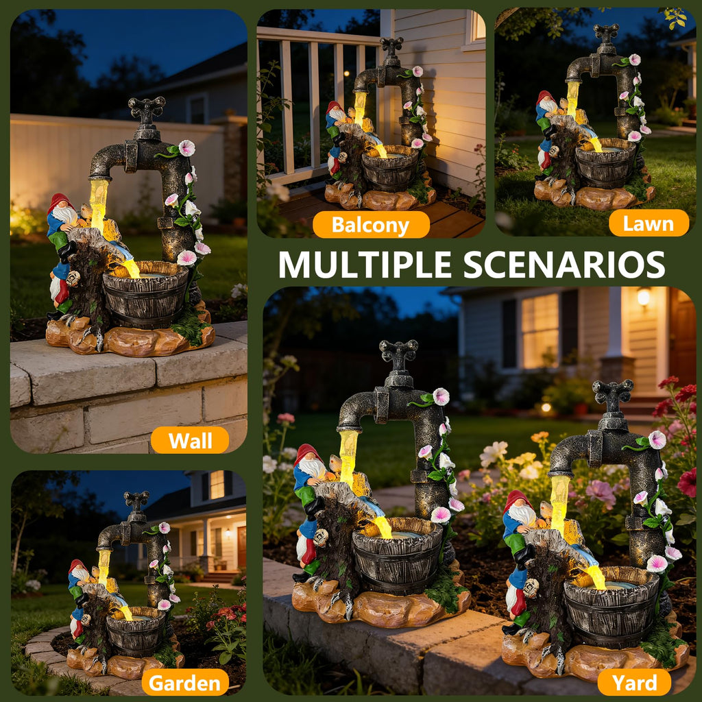 Solar Garden Gnomes Lights Outdoor Statues Yard Decorations Gifts for Mom