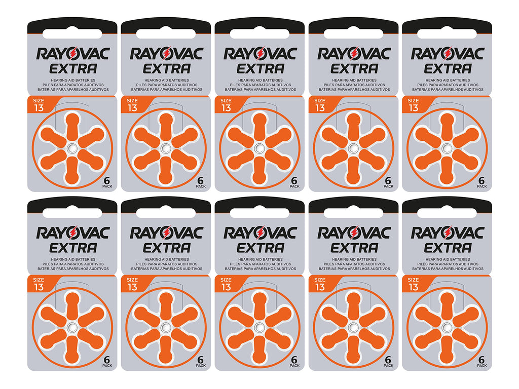WNS-emg-World Big Box Pack Rayovac Extra Typ 13 Hörgerätebatterien Zinc Air P13 PR48 ZL2, 60 Pieces