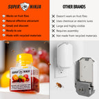 Super Ninja Fruit Fly Traps for Indoors - 6 Pack, Highly Effective Fruit Fly Catcher for Indoor Use for Home & Kitchen, Up to 3 Weeks of Performance per Bottle, Kid & Pet Friendly