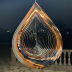 Wind Spinner 3D Water Droplets Shape Highly Reflective Stainless Steel Metal Outdoor Garden Decor, Decorations to Scare Away Yard Birds 12 inch, Birthday Gifts for Mom,Mother's Day,Aunt Gifts
