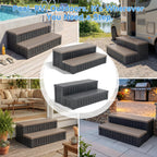 36.6” Hot Tub Steps with Storage, 780 lbs Load Capacity Heavy Duty Outdoor Spa Steps with No-Screw Snap Assembly, Non-Slip Universal Hot Tub Stairs for Spa, Pool, Patio, RV, Porch & Indoor Use, Coffee