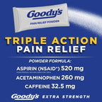Goody’s Headache Powder Extra Strength Pain Relief, Triple Action Headache Relief with Aspirin, Acetaminophen & Caffeine, 24 Count, Pack of 6