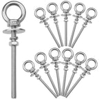 ZYUAROM 12 Pack M6 Stainless Steel Eye Bolts with Nuts, 1/4" x 3" Eye Bolts