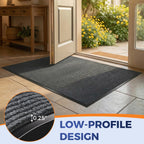 MossGrip Commercial Floor Mat, 3 x 5 FT Extra Large Door Mat, Indoor/Outdoor Entrance Mat, Commercial Rug with Water & Stain Proof, Easy to Clean, Low-Profile, Heavy Duty Rubber Mat, Charcoal Grey