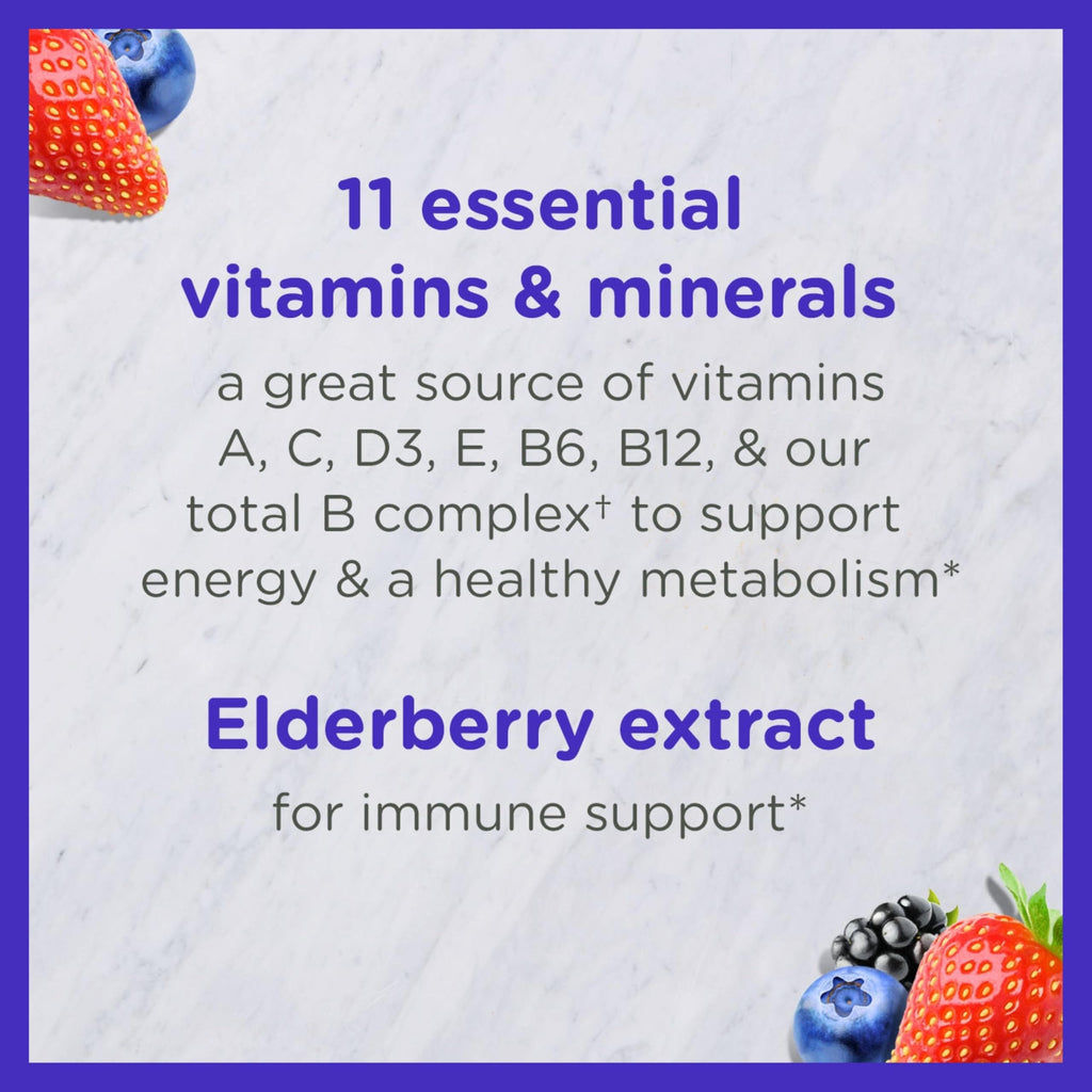 Zarbee’s Complete Kids Multivitamin Gummies + Immune Support, Berry Flavor, Honey-Sweetened, Gluten-Free & Gelatin-Free, Vitamins A, C, D3, E, B6, B12, Folic Acid & B-Complex, 70 Count