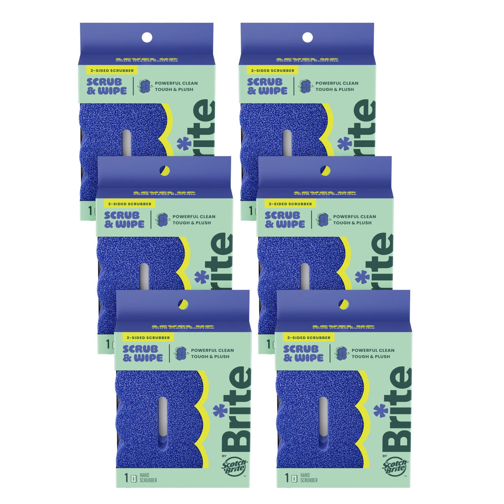 Brite by Scotch-Brite 2-Sided Scrub & Wipe Sponge, Midnight Mode, 6