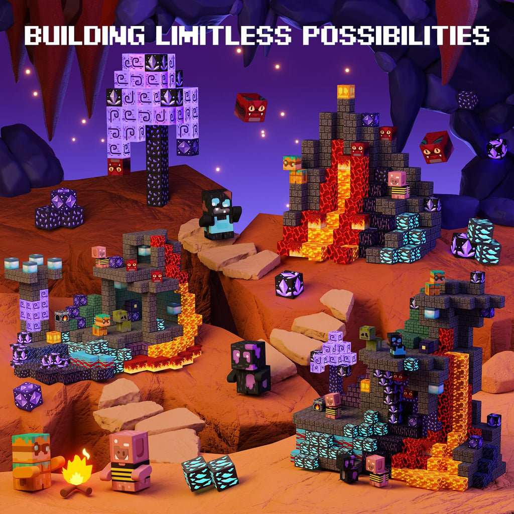 GobiDex 100PCS Magnetic Building Blocks Game-Based Build Magwonder Cave World with Magnet Construction Toys STEM Sensory Gift for Boys Girls Birthday