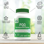 Health Thru Nutrition PQQ 20mg 120 Servings Pyrroloquinoline Quinone as PureQQ | Promotes Mitochondrial Biogenesis | Certified Vegan | Non-GMO Gluten Soy Free Capsules| Clean Label PQQ Supplement