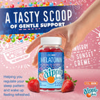 Dippin Dots - Melatonin Gummies for Kids & Adults (30 Day Supply) Strawberry Sunset Creme Flavor | 2.5mg Per Kids Melatonin Gummy | Supplement for Faster & Longer Sleep | Gummies for Children (120 Ct)