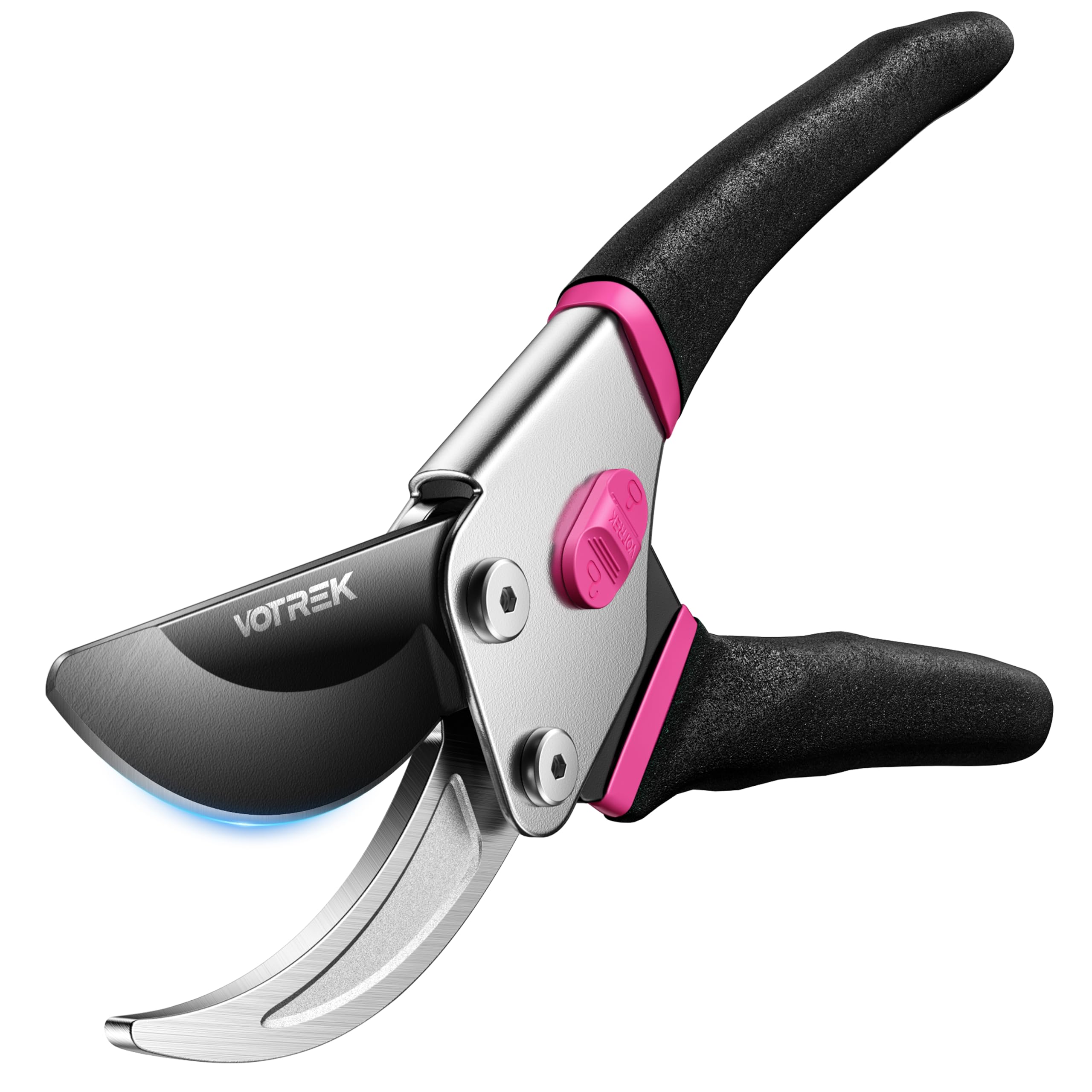 VOTREK® 8.5" Bypass Pruning Shears, Jam-Proof Spring Clippers for Roses