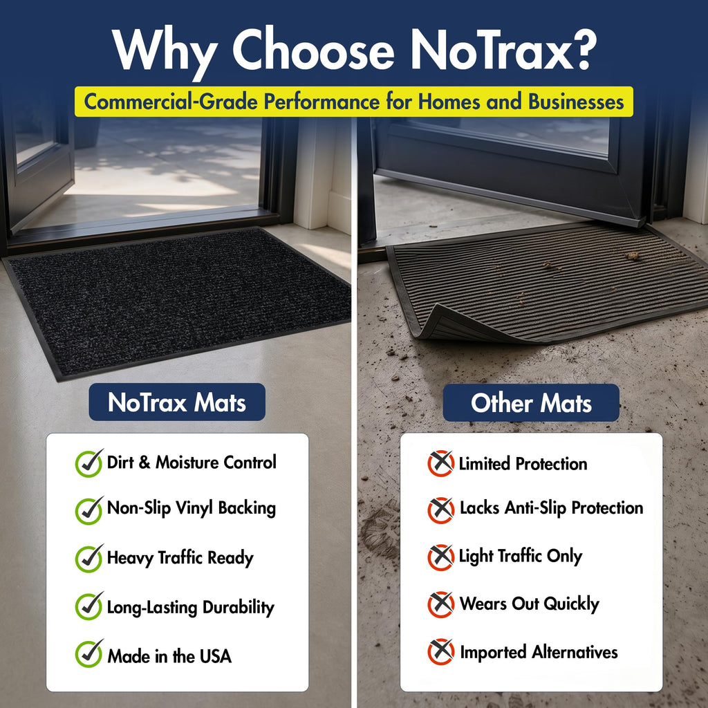 Notrax 109 Industrial Door Mat, 3' x 4' Charcoal, Made in the USA