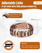 Jecanori 3X Strength Copper Bracelets for Men, Magnetic Bracelets for Men with 3800 Gauss Magnets, Premium Fold-Over Clasp