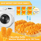 Yicotira Reusable Duster Refill Compatible with Swiffer Duster Kit - Pet Heavy Duty Duster Refills Fit for Swiffer Extended Handle Duster - Microfiber 360 Duster Refills for Dusting Cleaning, 8 Pack