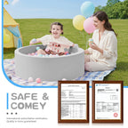 SHJADE Foam Ball Pit, 35.4"x 11.8" Ball Pits for Toddlers-Grey