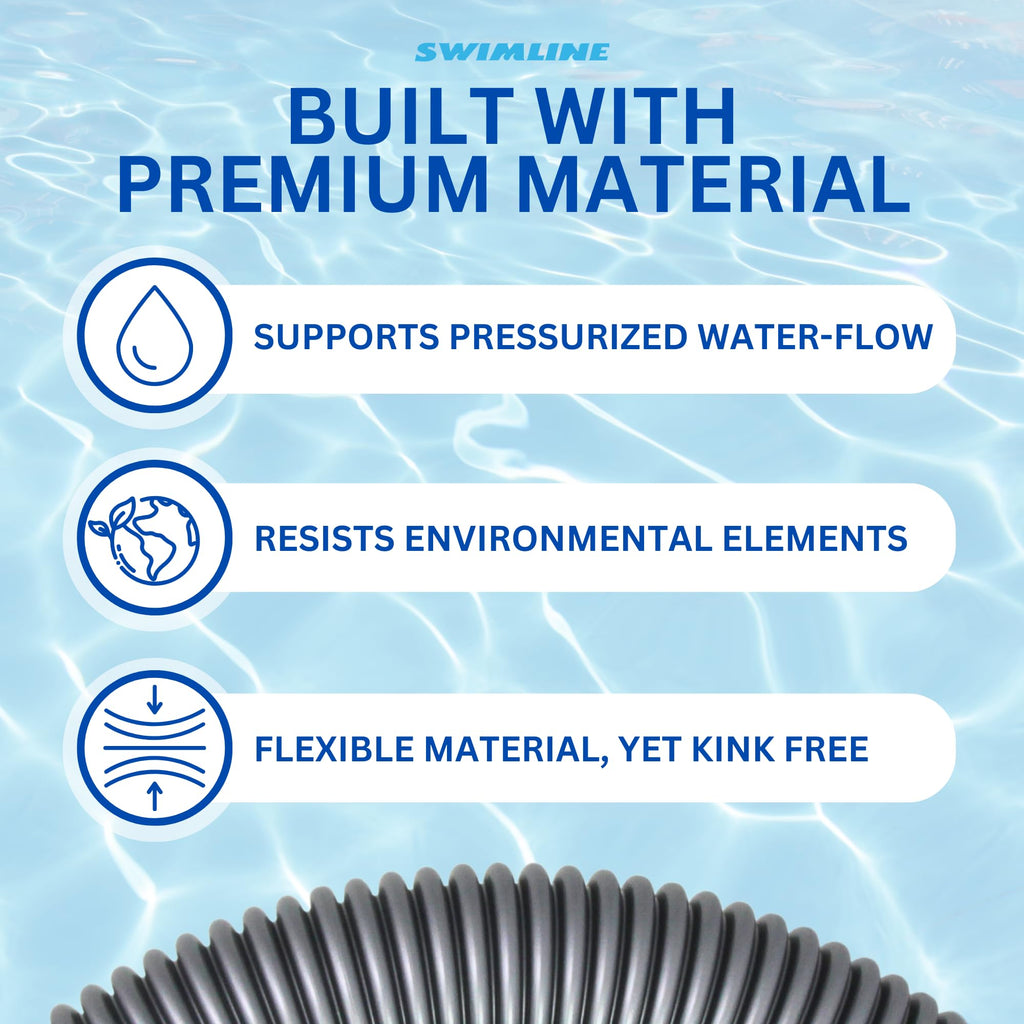 SWIMLINE HYDROTOOLS Pool Pump Filter Connection Hose | 1.25 Inch X 6 Foot | Heavy-Duty Flexible, Durable & Leakproof | Chemical & UV Resistant | For Above Ground Pools Skimmer Filters & Pumps