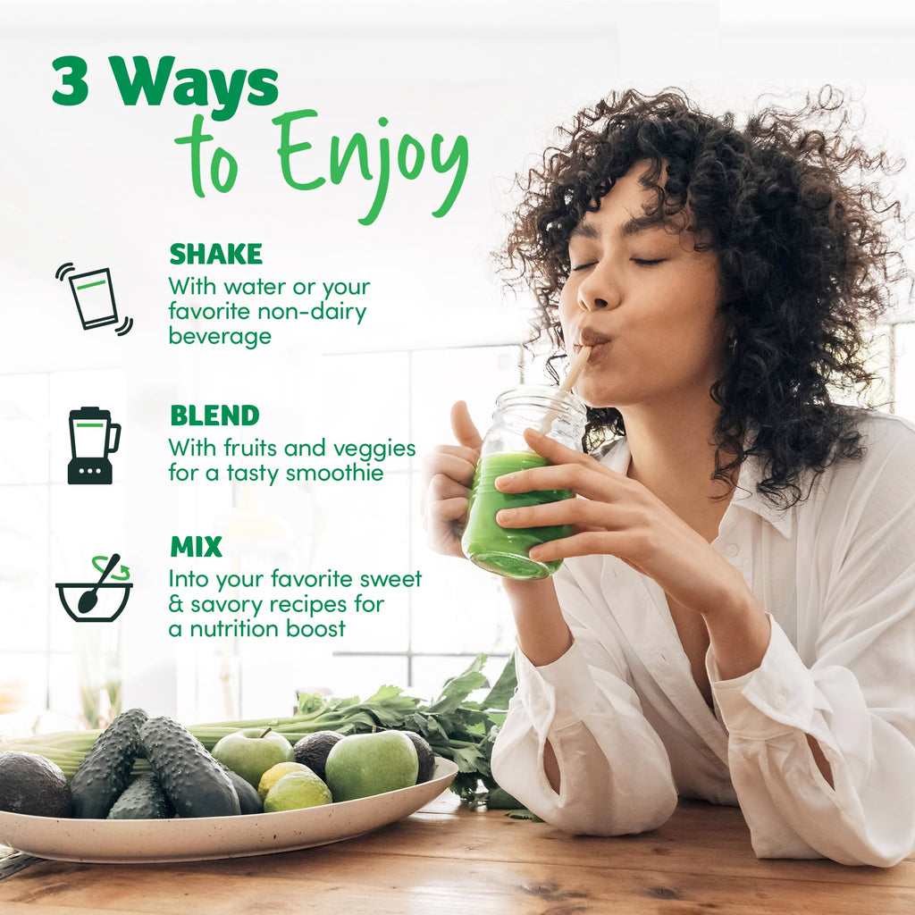 Purely Inspired Organic Greens Powder Superfood Smoothie Mix, Unflavored (30 Servings) - Super Greens with Probiotics, Spirulina & Chlorella for Gut & Digestive Health - Vegan