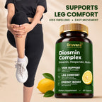 Druvara Diosmin Hesperidin with Rutin & B Vitamins | Vein Support Supplement for Leg Comfort, Healthy Circulation, Vein Strength & Improved Mobility - 60 Capsules