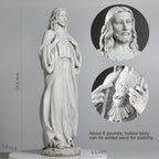 BC Catholic Sacred Heart of Jesus Statue, 24.5" H Large Jesus Christ Statue, Catholic Outdoor Statue for Garden Yard Patio Lawn Hallway, Handpainted Religious Gift for Father's Day