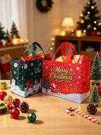 16 Pack Christmas Gift Bags 10.3×4.7×13IN Reusable Tote Bags 8 Designs