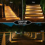 NIORSUN Solar Step Lights,6 Pack Warm White Solar Stair Lights Outdoor Waterproof IP67 Auto On Off,Solar Lights for Steps,Stair,Patio,Yard,Porch,Front Door,Sidewalk,Deck Decor