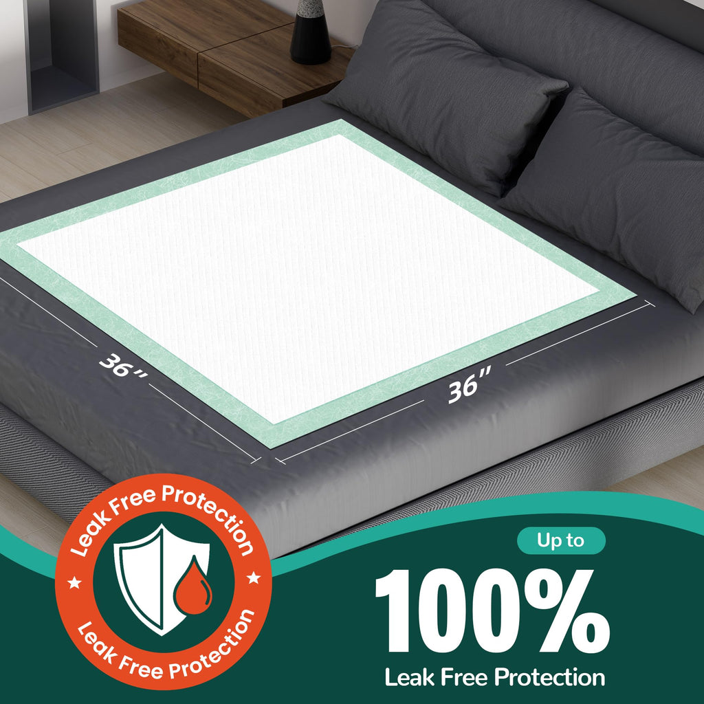 MILDPLUS Disposable Bed Pads 36'' X 36'' Heavy Duty Underpads Extra Large Incontinence Pads for Unisex Adult, Senior, Kids and Pet (50 Count)