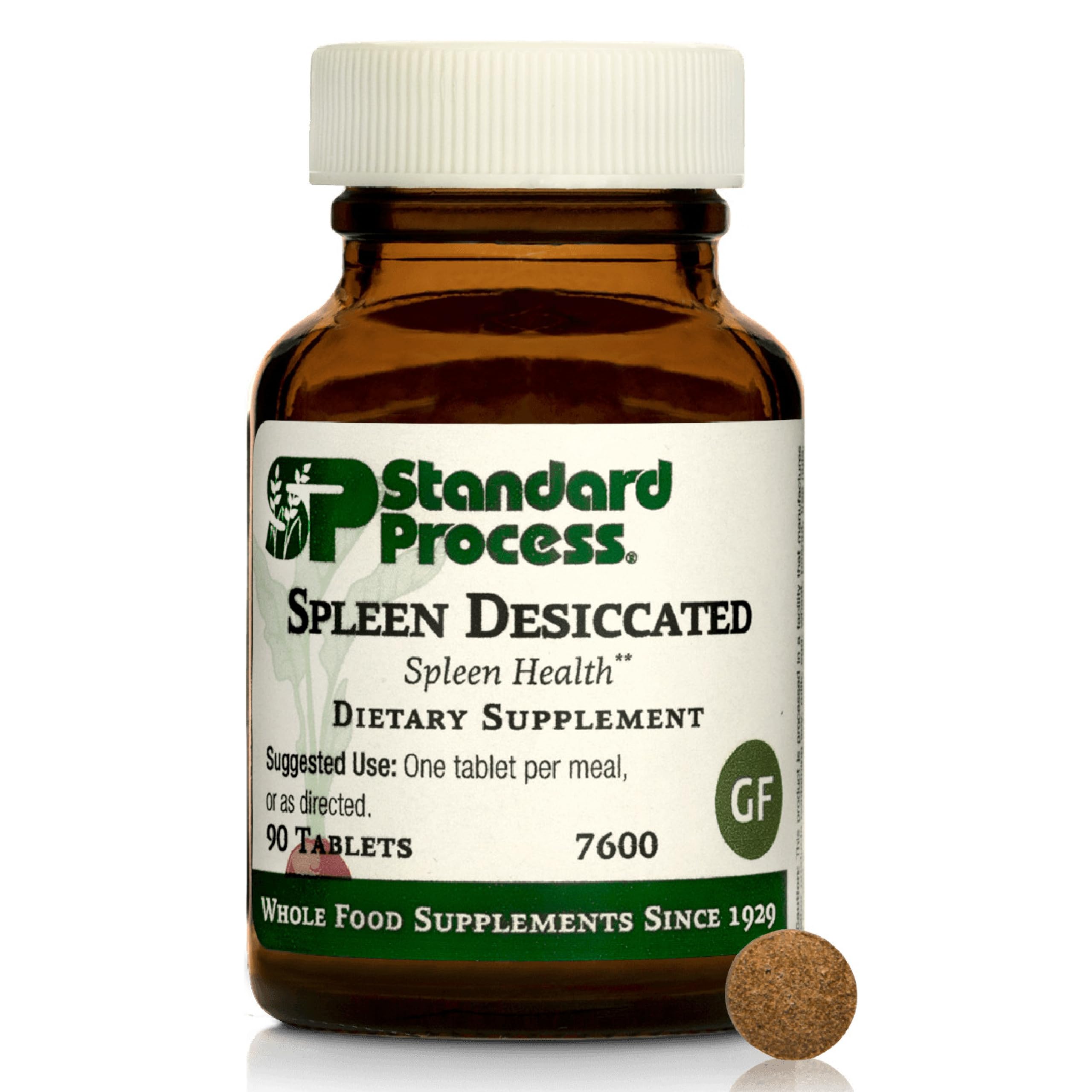 Standard Process Inc. Spleen Desiccated - Whole Food-Based Supplement to Support Health - Aid Healthy Immune System - with Proprietary Blend with Bovine & Ovine - 90 Tablets