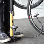 BV Bike Pump out of durable Steel - Bicycle pump 160 PSI high Pressure, Bike Tire Pump 17/24 inch Smart Valve Head, Schrader bike pump with gauge, Automatically Reversible Presta & Schrader, ball pump
