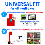 No Tools Needed Weather-Proof Mailbox Flag Replacement (Pack of 2) Strong Adhesive or Screws Red Flag for Mailboxes Outside – Two Installation Options