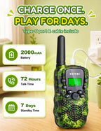 Walkie Talkies for Kids 4 Pack Rechargeable Outdoor Toys Gifts Boys Girls