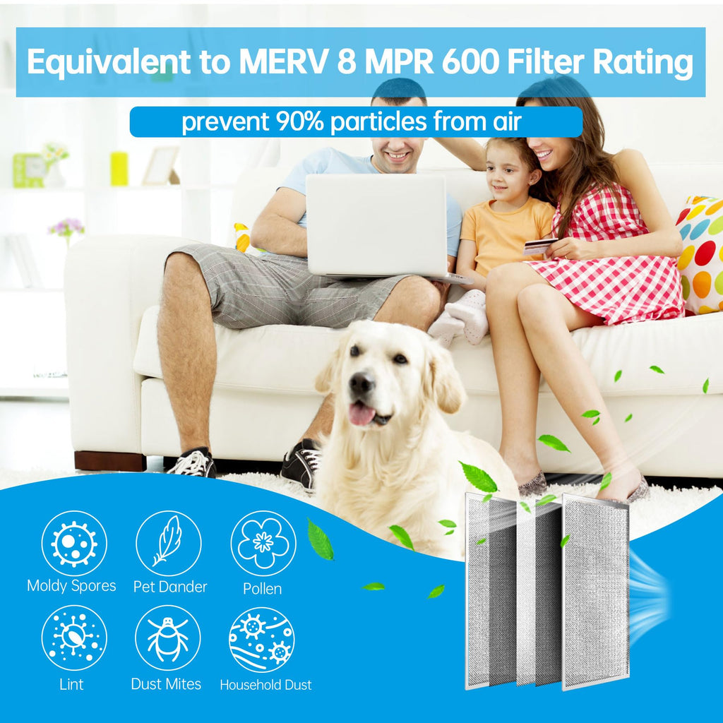 UBeesize 16x25x1 Reusable Electrostatic Air Filter HVAC AC Furnace Filter,MERV 8,Washable, Lasts a Lifetime,Permanent Air Filter,Breathe Fresher,Home And Office(Actual Size:15.5x24.65x0.82 Inch)