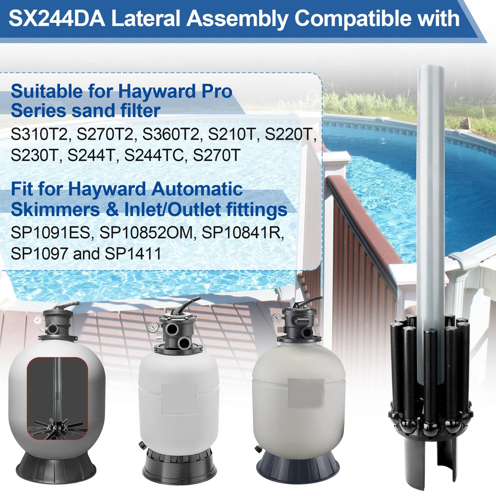 FATCANMA Upgrade SX244DA Lateral Assembly for Hayward s244t Sand Filter Tank, Center Pipe Threaded Lateral Compatible with Hayward S244T, S244TC, S270T, S270T2 Sand Filter Replacement Parts