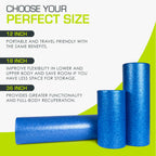 ProsourceFit High Density Foam Rollers 18 - inches long, Firm Full Body Athletic Massager for Back Stretching, Yoga, Pilates, Post Workout Trigger Point Release, Blue