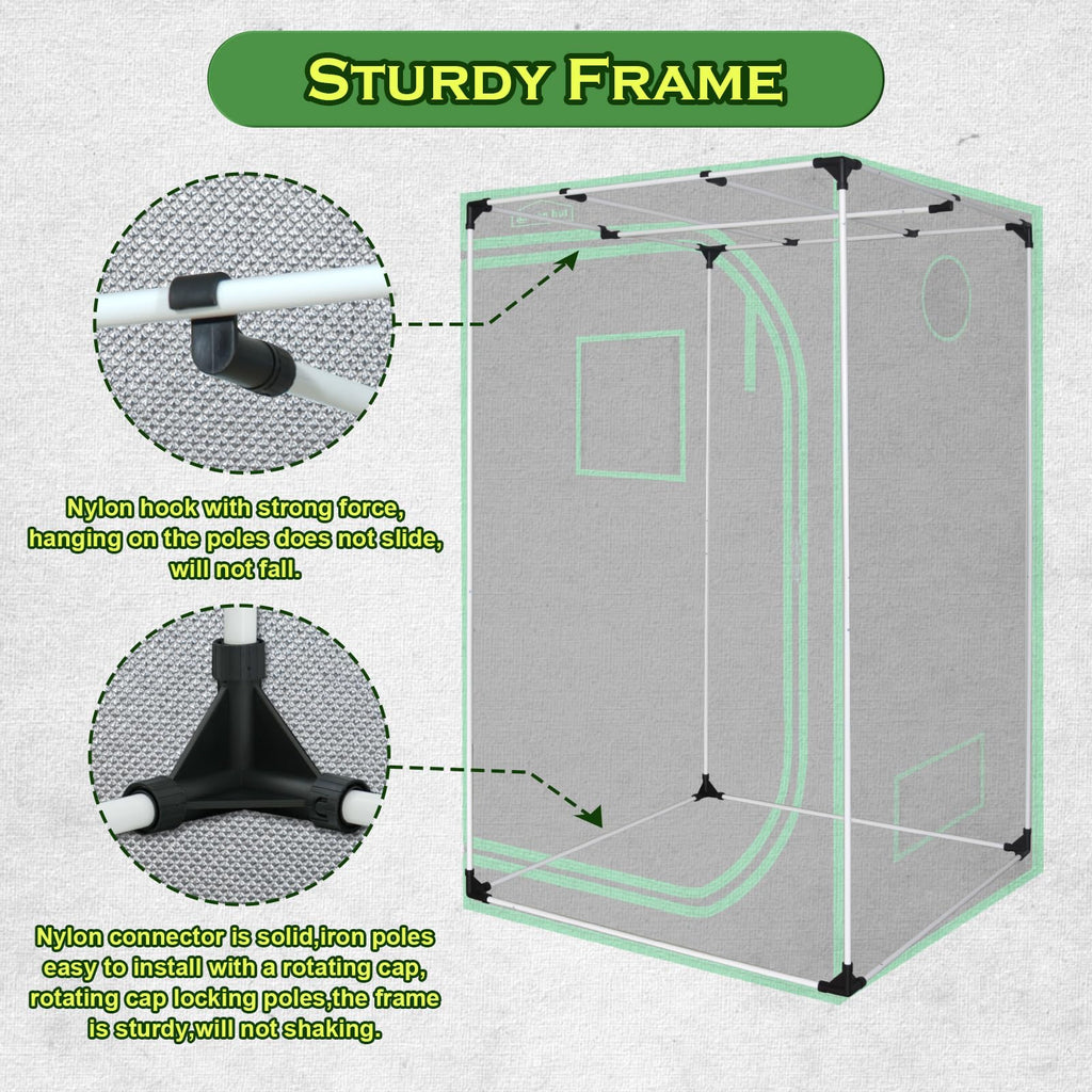 Green Hut 3x3 Grow Tent, 36"x36"x72" Hydroponics Growing Tent