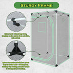 Green Hut 3x3 Grow Tent, 36"x36"x72" Hydroponics Growing Tent