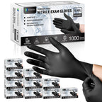 PROMEDIX P Black Disposable Nitrile Gloves, 6Mil 1000 Pcs Food Safe Cooking Gloves Latex Free Rubber Gloves for Cleaning Exam Medium