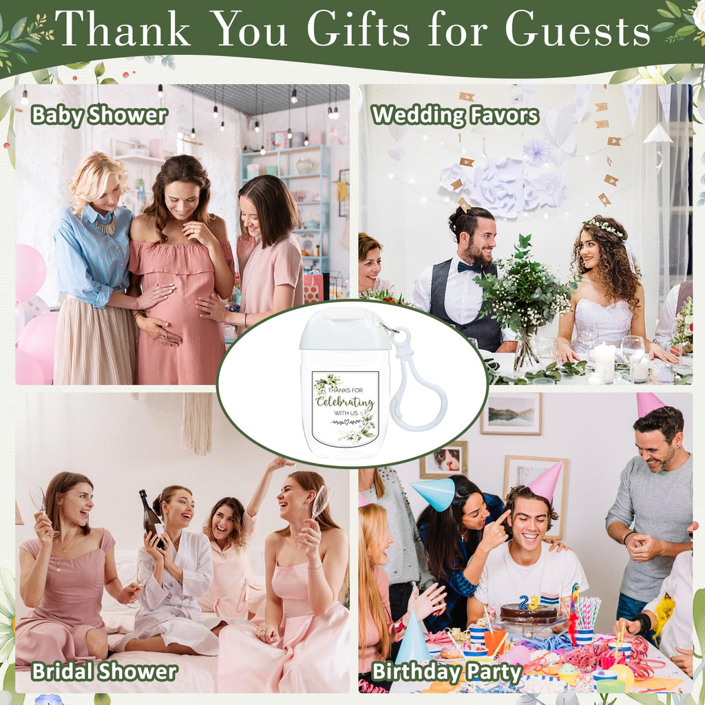 Ohmique 50Pcs Mini Hand Sanitizer Bottles Bulk with Thank You Labels (Sanitizer Not Included) - Wedding Favors - Personalized Wedding Favors for Guests