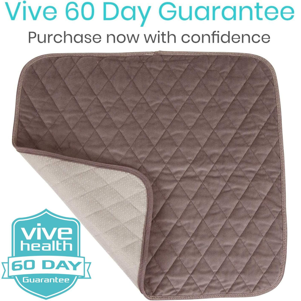 Sures Waterproof Chair Pads for Incontinence (22" x 21") - Washable, Waterproof Seat Protector - Chair Protector Seat Cover - Absorbent Pad for Bed, Seat, Car, Wheelchair & Recliner (Brown, 1 Pack)