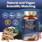 25-in-1 Sea Moss Capsules, 120 Capsules per Bottle, 2 Bottles