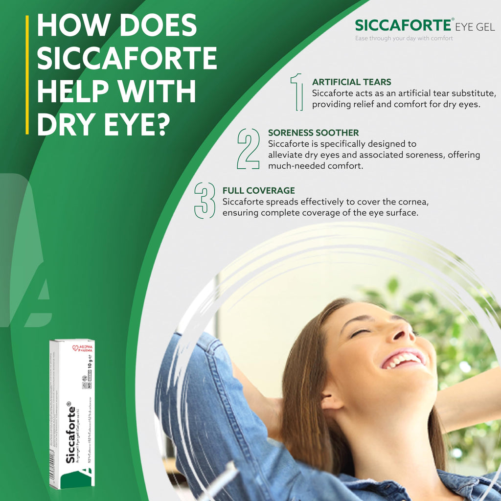 Siccaforte | Intensive Dry Eye Gel with Carbomer | Smooth, Moisturizing for Fresh Eyes | Soothing and Sore Eyes | Comfortable for Day Time Use