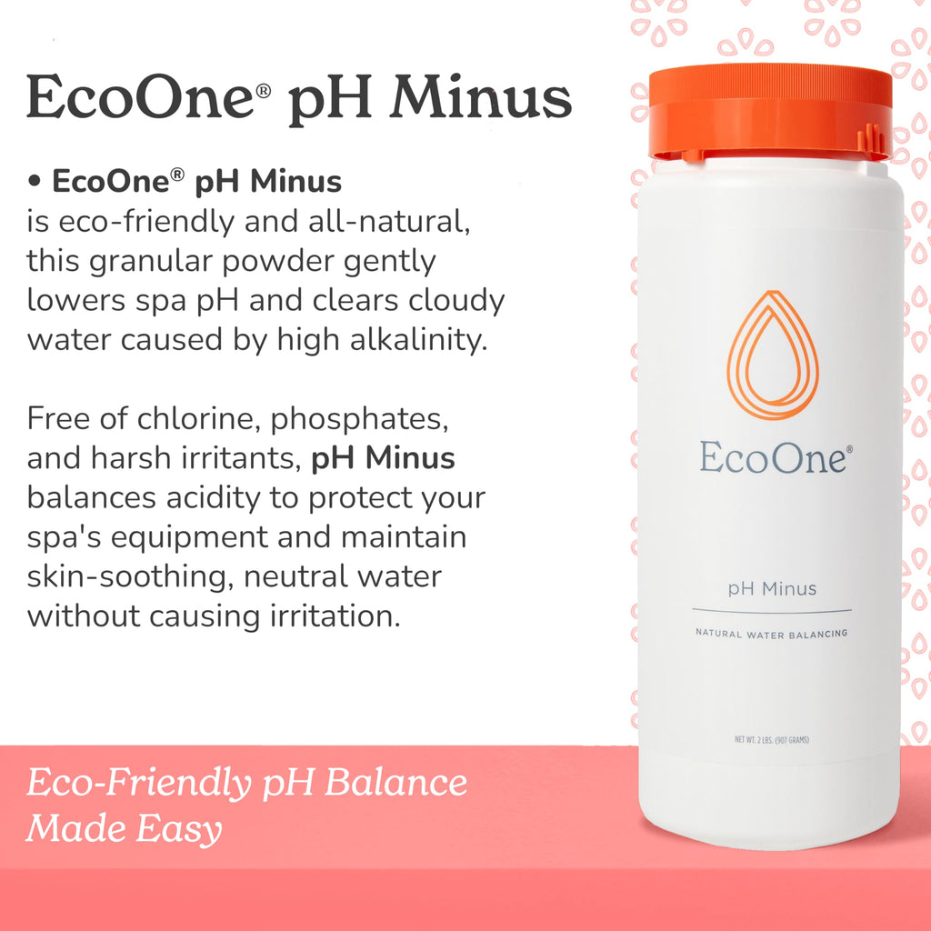 pH Minus by EcoOne | Natural Water Alkalinity Decreaser for Hot Tub & Pool Application | Chlorine-Free, Phosphate-Free Pool Alkaline-level Decreaser | Decreases Alkalaic Levels & Neutralizes pH, 2 Lbs